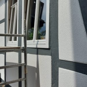 Fassadenanstrich am Fachwerkhaus